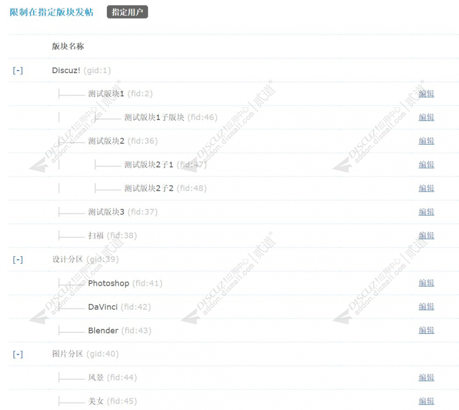 Discuz! 限制在指定版块发帖 1.3(asc_xzyhbkft)