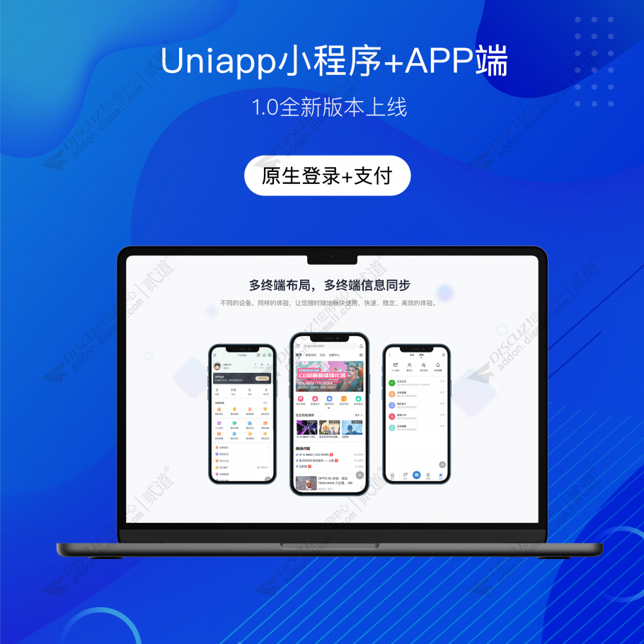 Discuz! Uniapp小程序+APP端 原生登录+原生支付(one_app)