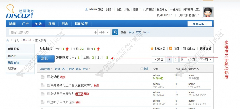 版块热度 v2.8.2(dzw_iplus_hotforums)