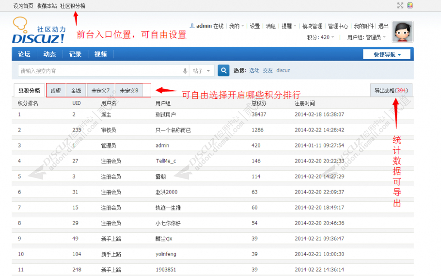 Discuz! 积分排行榜 v2.2.2(creditlist)